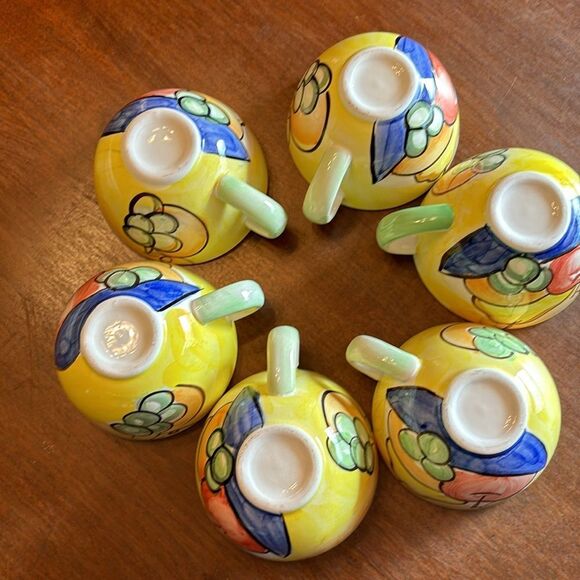 Vintage Bella Ceramica Stoneware "Alfresco" Fruit Pattern Cappuccino Cups (7) - Picture 2 of 5